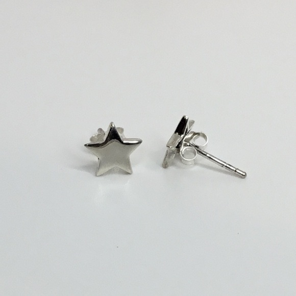 .925 Sterling Silver Star Stud Earrings - Picture 13 of 16